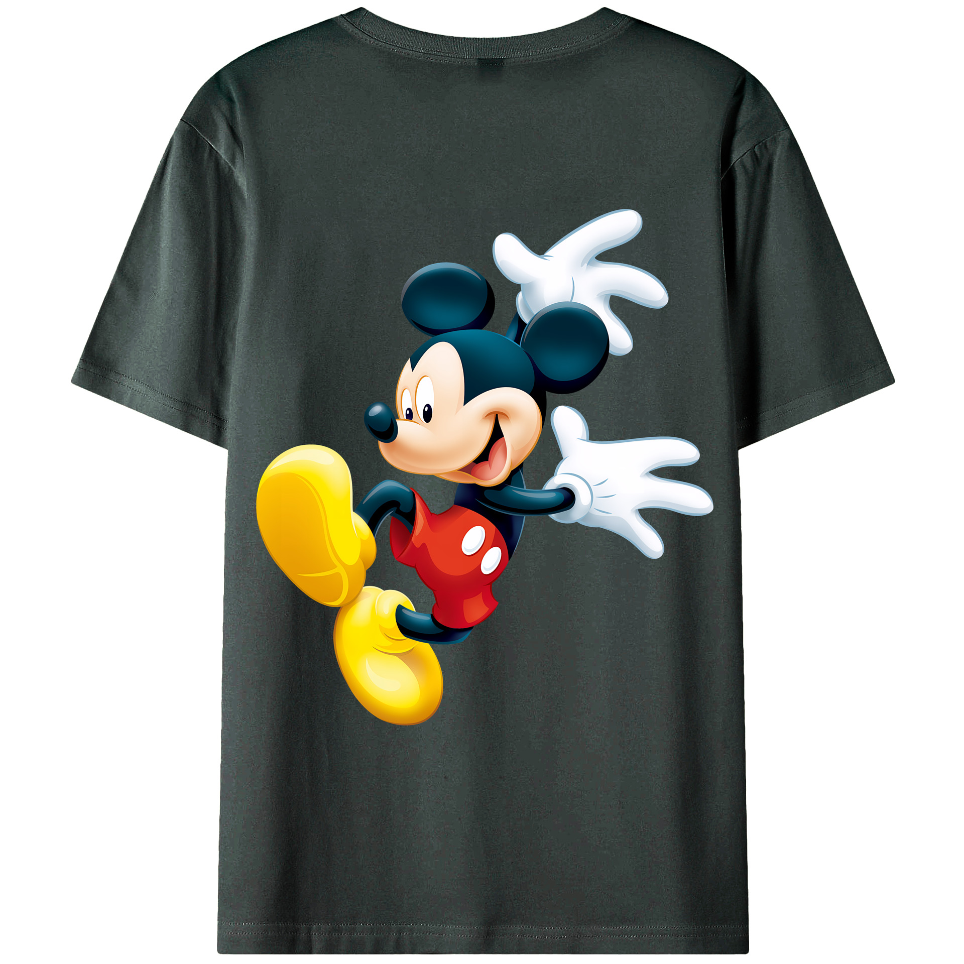 （画像用） ミッキーマウス Mickey Mouse 綿100％ メンズ半袖Tシャツ（バックプリント） 通気性
